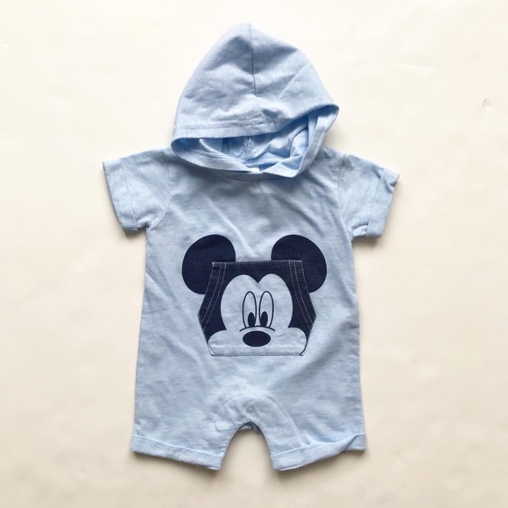 Disney Mickey Mouse hooded romper  EUC 3 months: